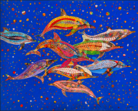 les dauphins 162cmx130cm